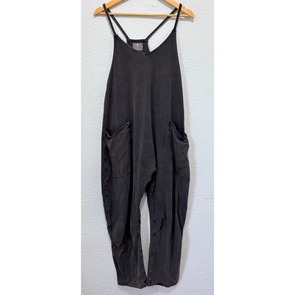 Free People Movement Hot Shot Jumpsuit Boho Oversized Washed Black - Picture 2 of 8
